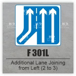 F301L - Additional Lane Joining from Left (2 to 3)