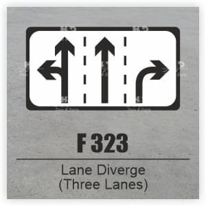 F323 - Lane Diverge (Three Lanes)