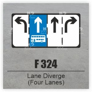 F324 - Lane Diverge (Four Lanes)