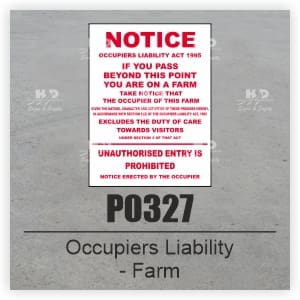 P0327 - Occupiers Liability Farm