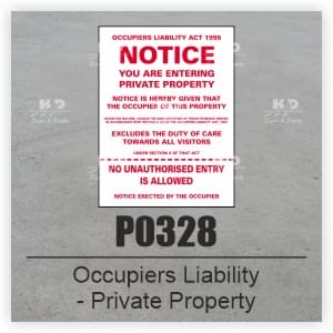 P0328 - Occupiers Liability Private Property