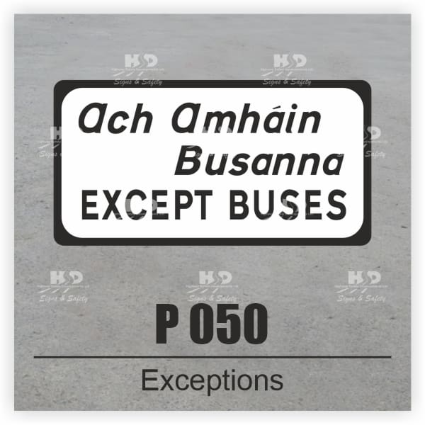 P050F - Supplementary Plate- Exceptions - Cyclists