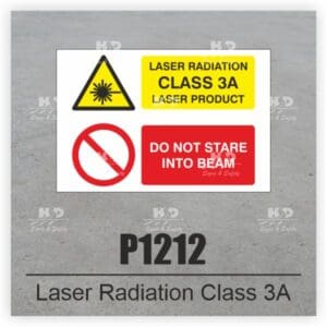P1212 - Laser Radiation Class 3A Laser Product Do Not Stare Into Beam