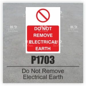 P1703 - Do Not Remove Electrical Earth