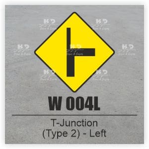 W004L - T-Junction Left (Type 2) with Road of Lesser Importance