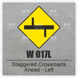 W017L - Staggered Crossroads Ahead - Left