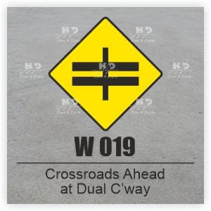 W019 - Crossroads Ahead at Dual Carriageway