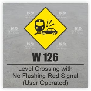 W126 - Level Crossing with No Flashing Red Signal (User Operated)