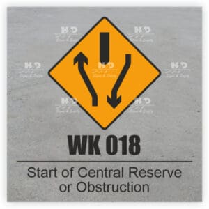 WK018 - Start of Central Reserve or Obstruction