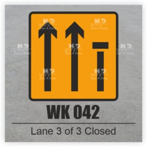 WK042 - Lane 3 of 3 Closed