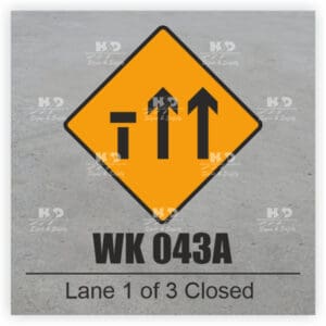 WK043A - Lane 1 of 3 Closed