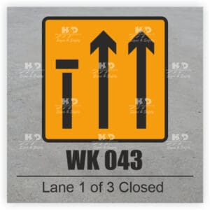 WK043 - Lane 1 of 3 Closed