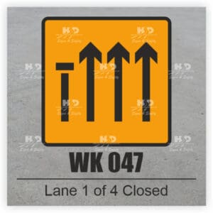 WK047 - Lane 1 of 4 Closed