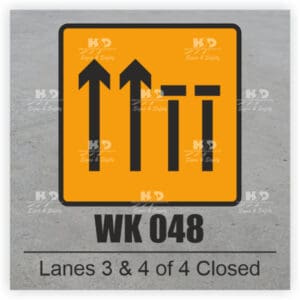 WK048 - Lanes 3 & 4 of 4 Closed