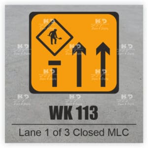 WK113 - Lane 1 of 3 Closed MLC