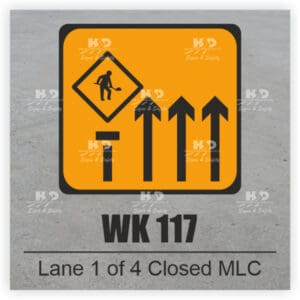 WK117 - Lane 1 of 4 Closed MLC