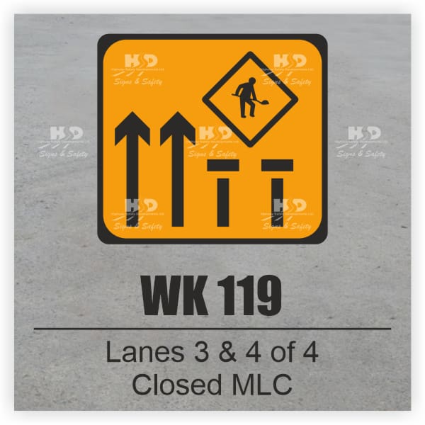 WK119 - Lanes 3 & 4 of 4 Closed MLC