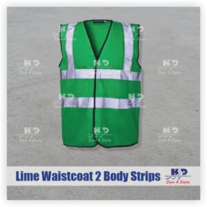 Lime Waistcoat with 2 Body Strips
